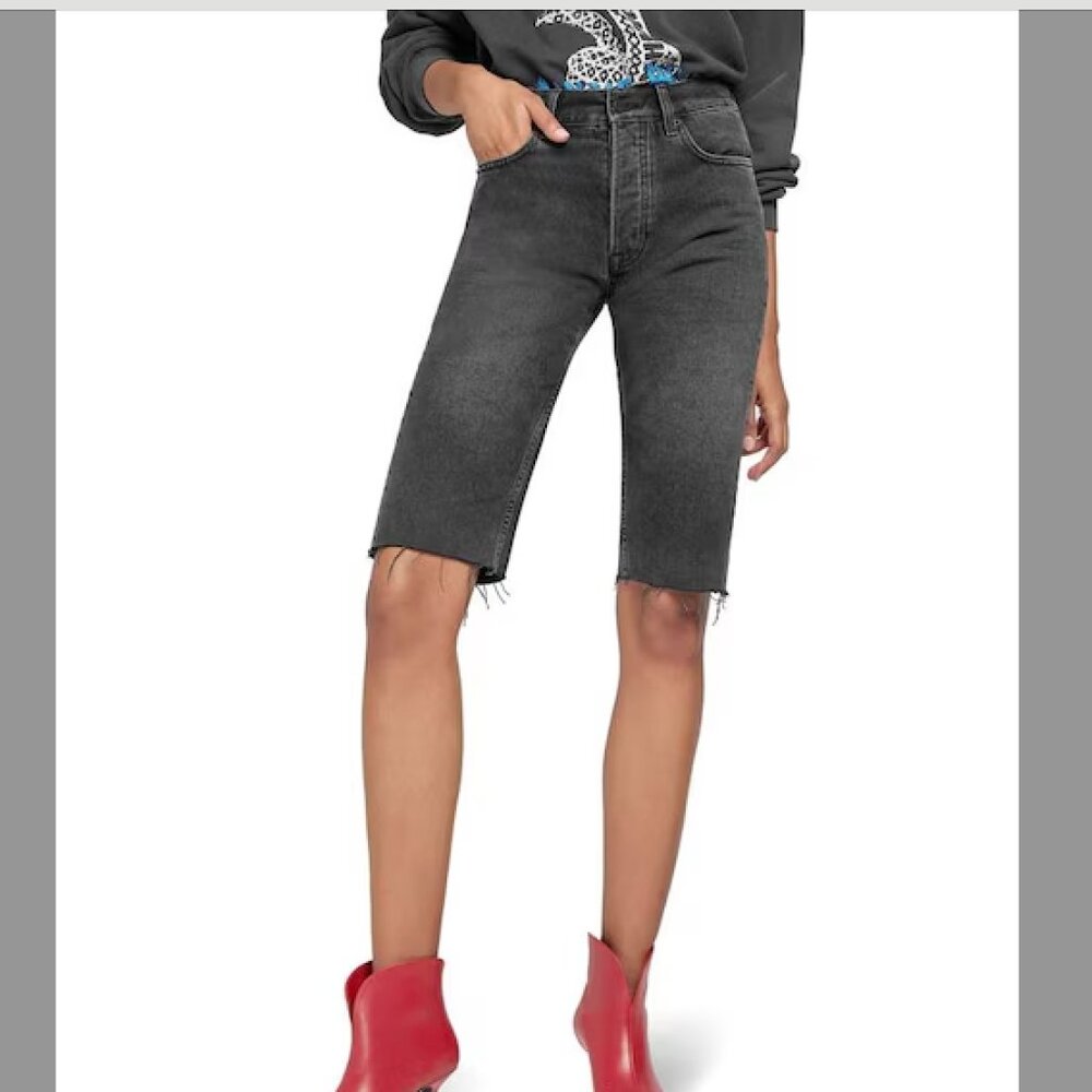 Anine Bing black denim shorts/kneelength
